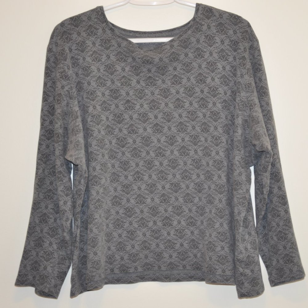 Women Croft & Borrow Gray Shirt/ Top Size 2X